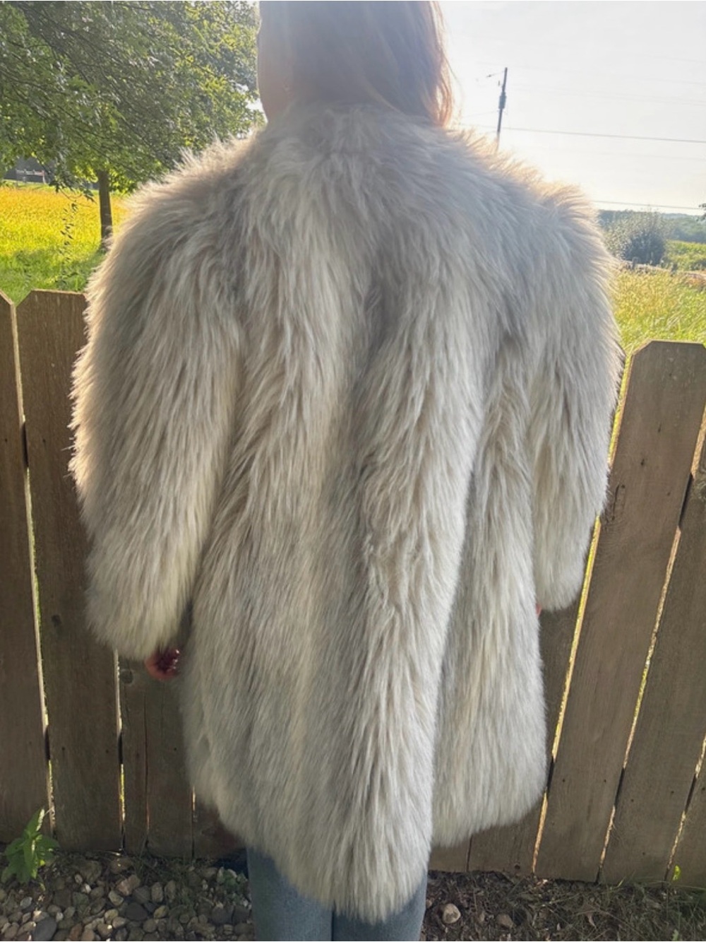 Vintage Cream Faux Fur Coat - Women's Jacket & Coats Capes - Picture 2 of 10
